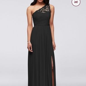Long black one shoulder dress